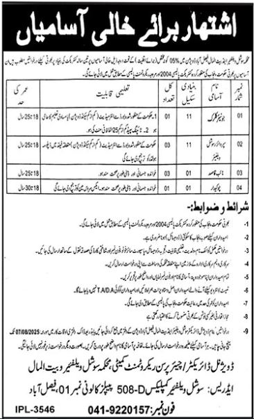Social Welfare and Bait-ul-Mal Jobs Faisalabad 2025 – Apply Now
